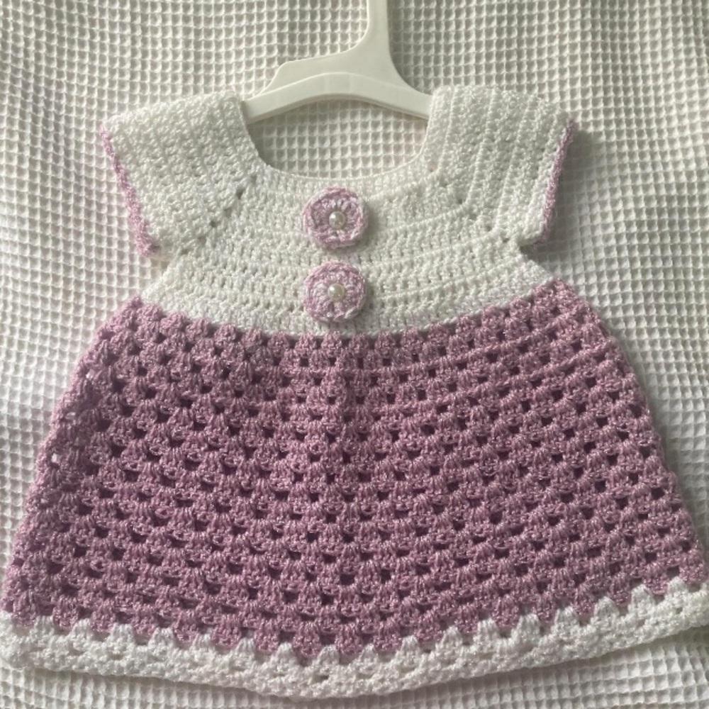Handmade crochet baby girl dress